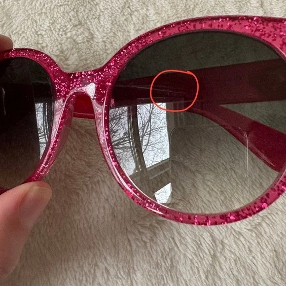 Gucci Women's‎ Gradient Cat Eye Sunglasses Sparkly Pink GG0035S - Picture 3 of 12